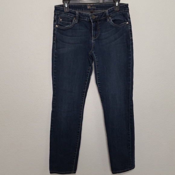 Kut from the Kloth Diana Dark Wash Grunge Skinny Denim Jeans Size 6 - Picture 2 of 12